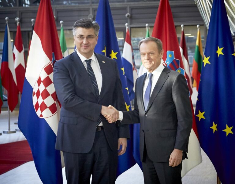 Premijer Plenković s predsjednikom Europskog vijeća Tuskom