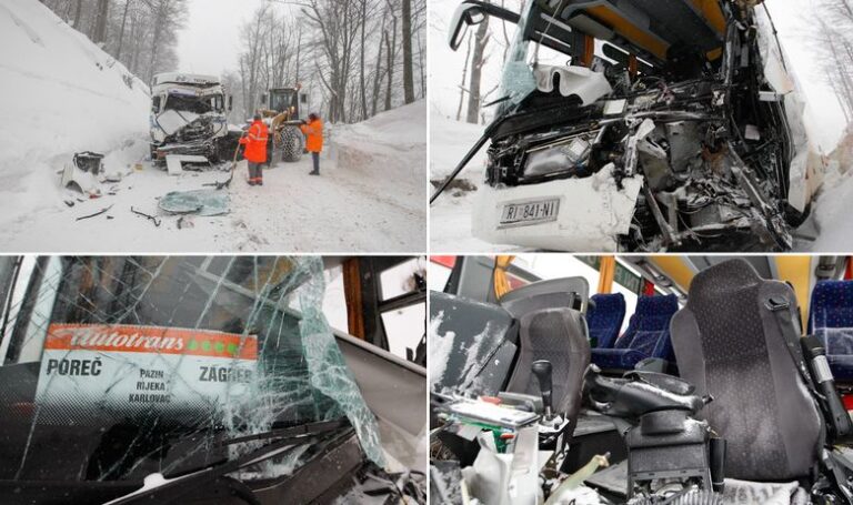 Stravična nesreća: U sudaru punog autobusa i kamiona kod Gornjeg Jelenja 14 teže ozlijeđenih, vozače škarama izvlačili vatrogasci