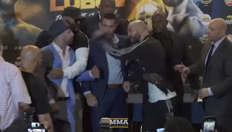 (VIDEO) Neredi na najavnoj BKFC 6 pressici, Malignaggi pljunuo Lobova koji ga je lupio…