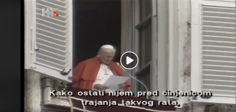 (VIDEO)Papa Ivan Pavao II. moli za mir u Hrvatskoj… Kako ostati nijem pred činjenicom trajanja takvog rata, koji sije tolike smrti po dragoj hrvatskoj zemlji.