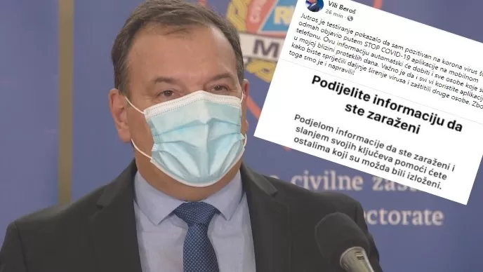 FOTO Ministar Vili Beroš pozitivan na koronavirus, apelira: Koristite aplikaciju!