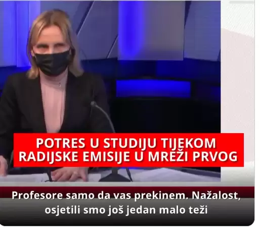 VIDEO Voditeljica ostala jako smirena dok potres dobro ljulja zgradu i studio tijekom emisije Hrvatskog radija “U mreži Prvog”