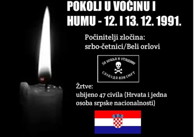 Branitelji ogorčeni! Strašni srpski zločini u Voćinu „nikog“ ne zanimaju. Zašto?Tamo je 13. i 14. prosinca 1991. pobijeno, masakrirano 47 civila, samo zato i isključivo što su bili Hrvati…