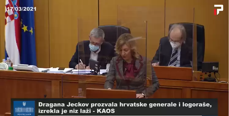 Zastupnice u Hrvatskom Saboru Dragana Jeckov… pitanje svih pitanja je TKO JE BIO AGRESOR NA HRVATSKU? SRBI i srbizirana JNA! Da vaši sunarodnjaci potpomognuti JNA, nisu napali Hrvatsku, žrtava ne bi bilo ni među Srbima, ni među Hrvatima! To je suština, to je bit, to je osnovno polazište svih rasprava!