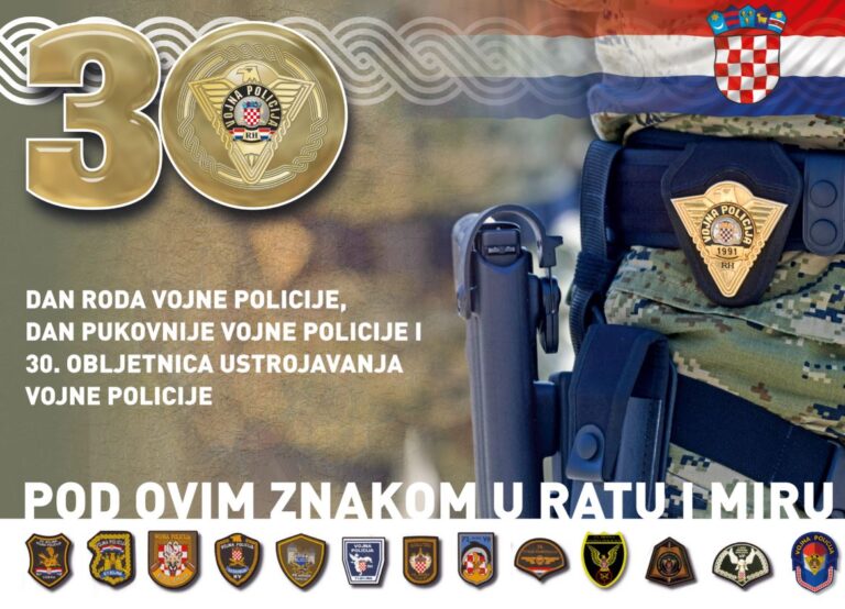 Vojna policija izrasla je u najtežim vremenima Domovinskog rata i dala je izniman doprinos u obrani Republike Hrvatske zajedno sa drugim postrojbama OS RH…