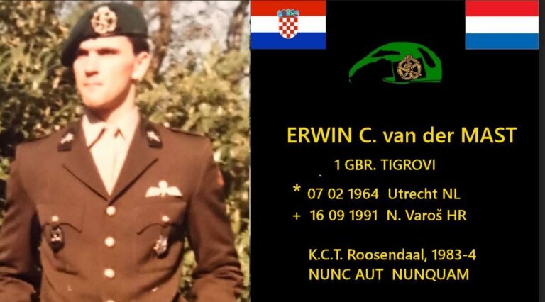 Nakon 30. godina doznali smo za nevjerojatan slučaj stranog dragovoljca Erwina Cornelisa van der Masta, koji je poginuo na današnji dan 16. rujna 1991. godine, u borbama kod Nove Gradiške…