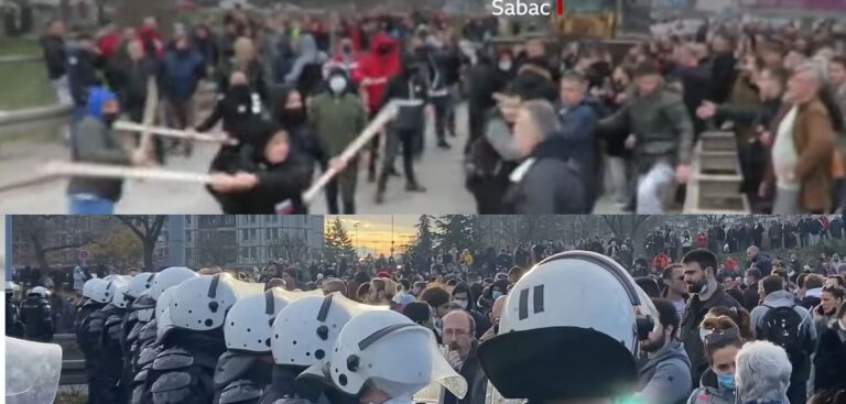 (VIDEO) VELIKI NEREDI U CIJELOJ SRBIJI-BLOKADE ,UDARANJE PALICAMA, ČEKIĆIMA ,BAGERI, POLICIJA…Stampeda razjarene rulje u Srbiji…