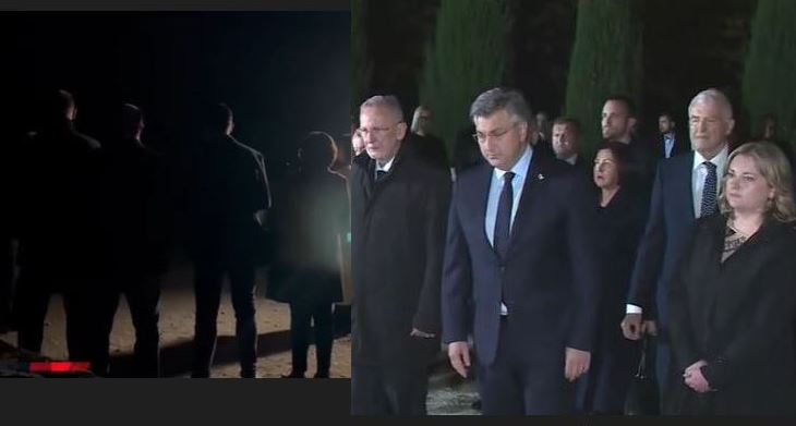 FOTO-VIDEO Predsjednik Vlade Plenković po mraku stigao u Škabrnju sa SDSS-ovom Šimpragom: Mještani i branitelji okrenuli im leđa – “Sramite se!”