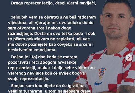 LOVREN SE OPROSTIO OD REPREZENTATIVNOG DRESA: “Nikada neću zaboraviti taj poseban osjećaj – kao da sam imao na sebi Supermanov plašt”…